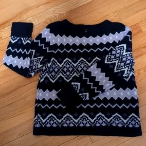 Talbot's sweater- Diamond Fair Isle, Indigo Purple Rose Multi